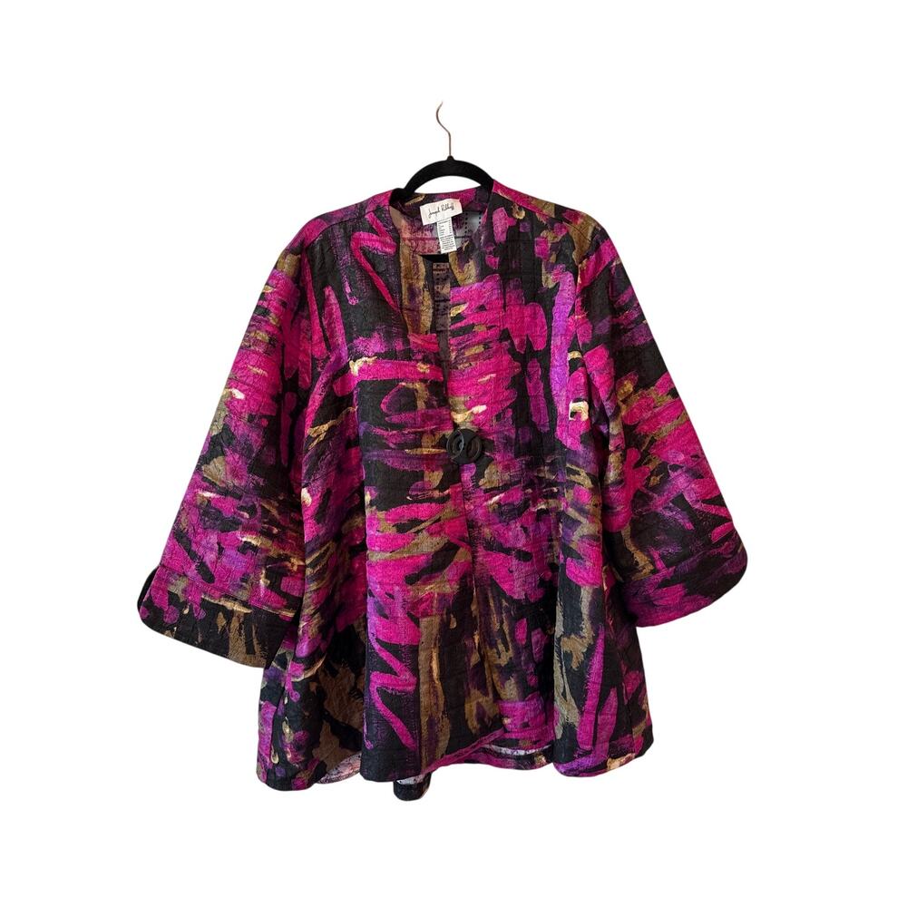 Joseph Ribkoff Abstract Print Trapeze Jacket, 20 - Picture 2 of 8